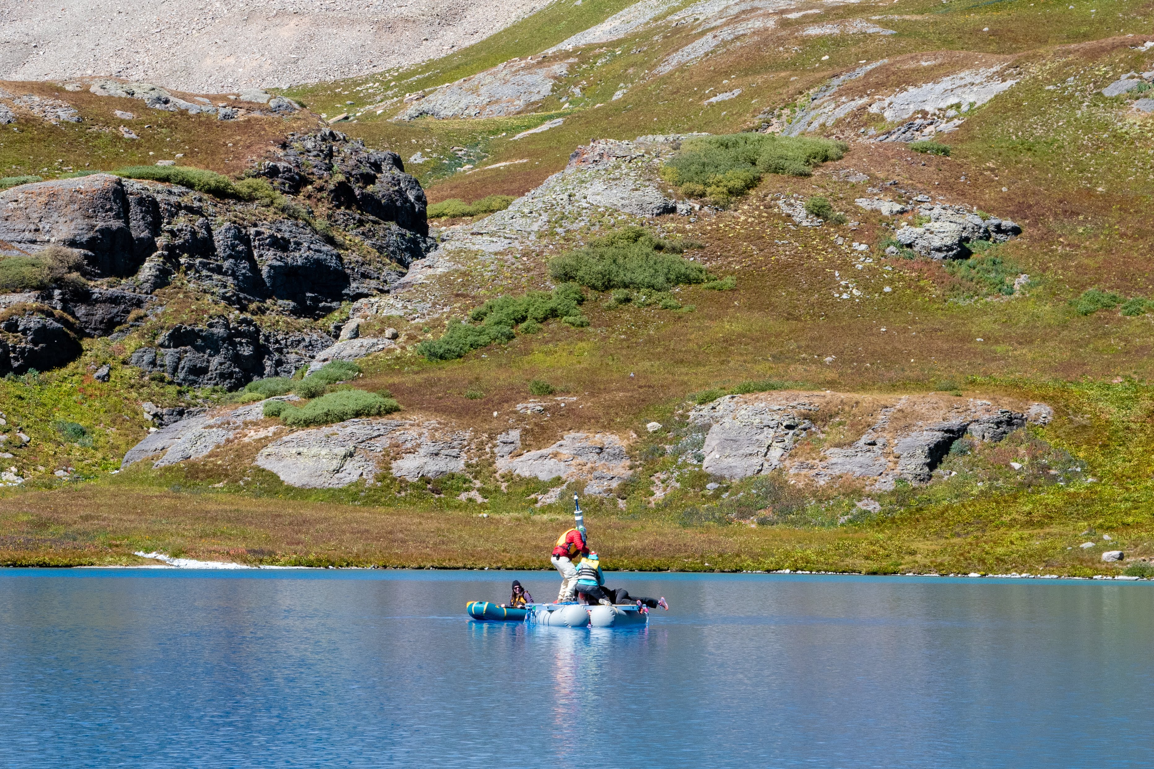 Fieldwork collecting samples